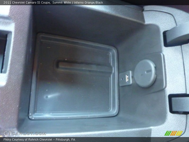 Summit White / Inferno Orange/Black 2011 Chevrolet Camaro SS Coupe