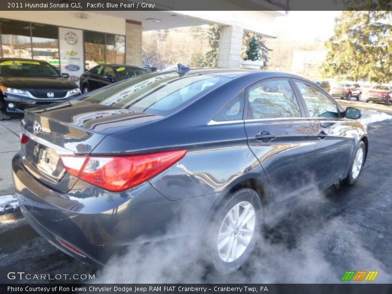 Pacific Blue Pearl / Gray 2011 Hyundai Sonata GLS