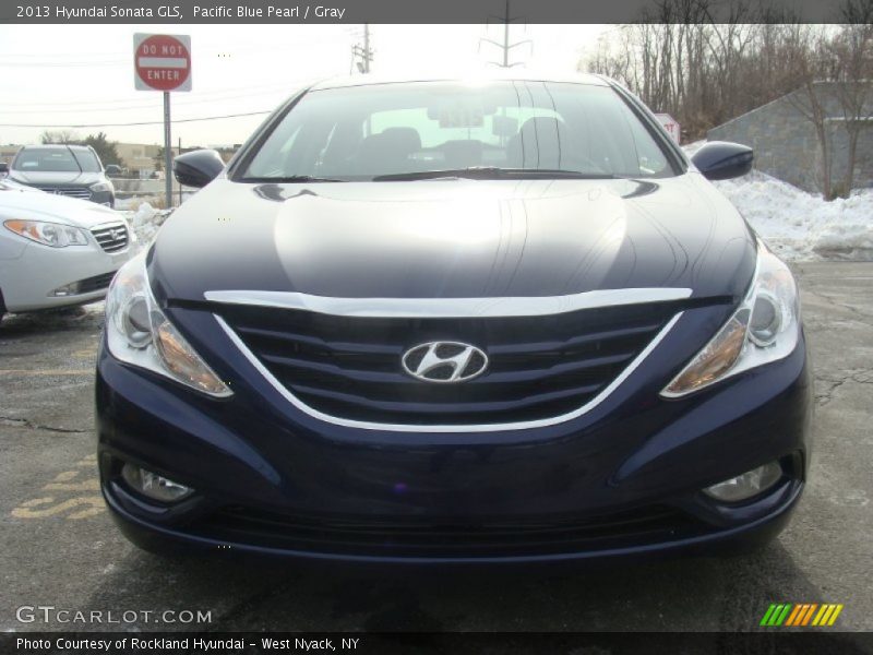 Pacific Blue Pearl / Gray 2013 Hyundai Sonata GLS