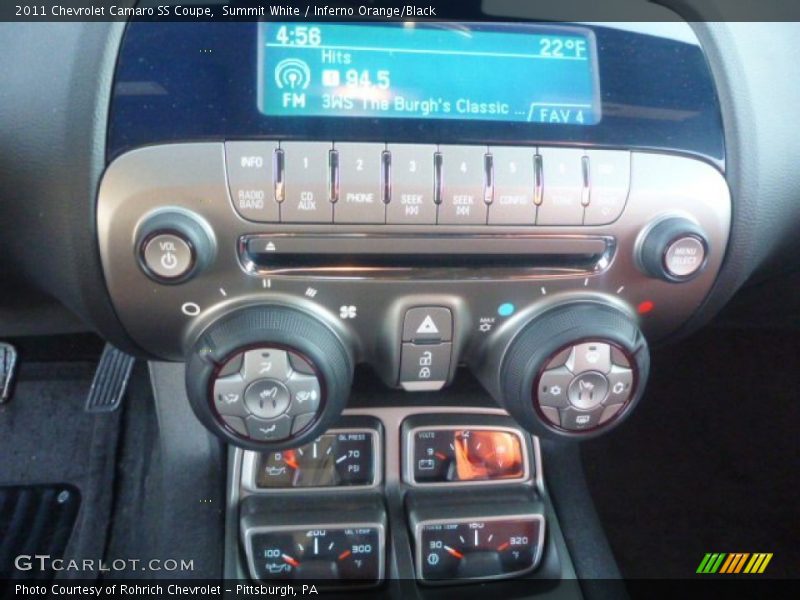 Summit White / Inferno Orange/Black 2011 Chevrolet Camaro SS Coupe