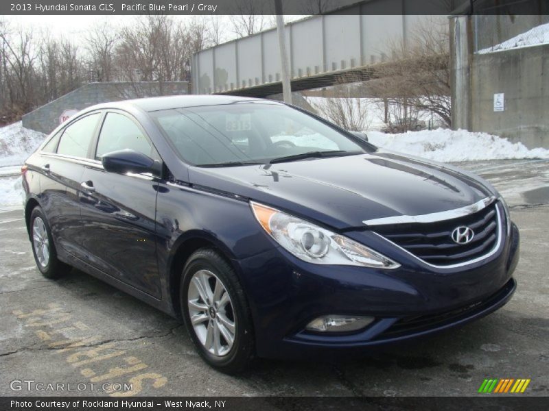 Pacific Blue Pearl / Gray 2013 Hyundai Sonata GLS