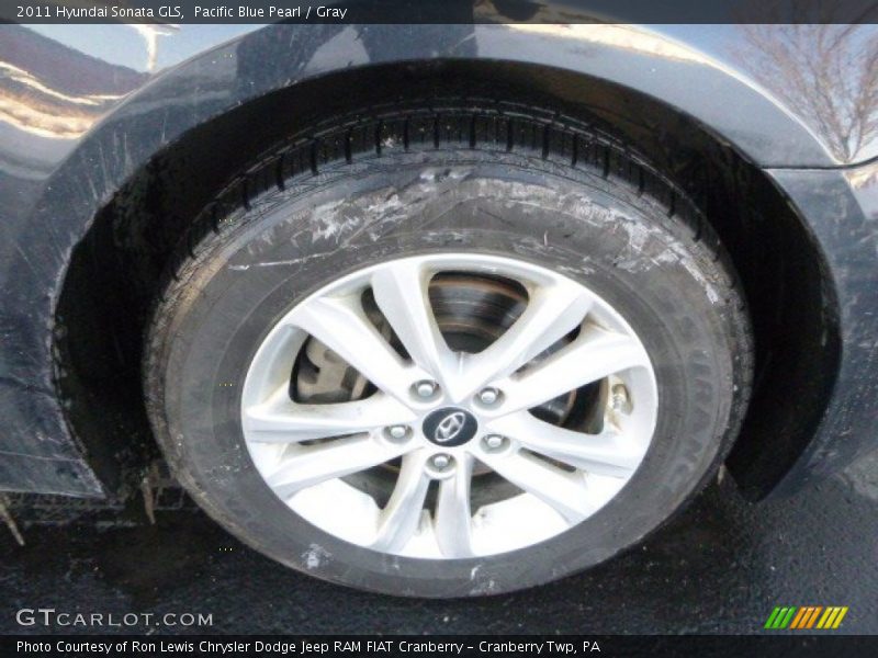 Pacific Blue Pearl / Gray 2011 Hyundai Sonata GLS