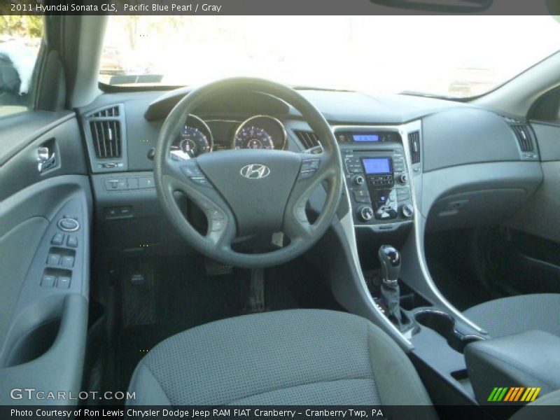 Pacific Blue Pearl / Gray 2011 Hyundai Sonata GLS
