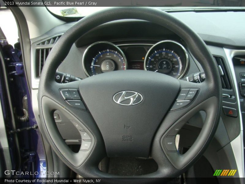 Pacific Blue Pearl / Gray 2013 Hyundai Sonata GLS