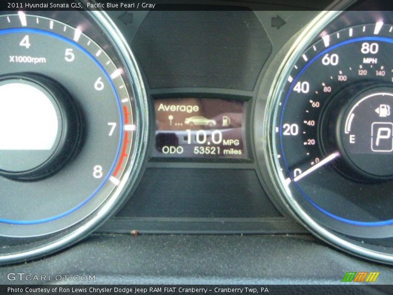 Pacific Blue Pearl / Gray 2011 Hyundai Sonata GLS