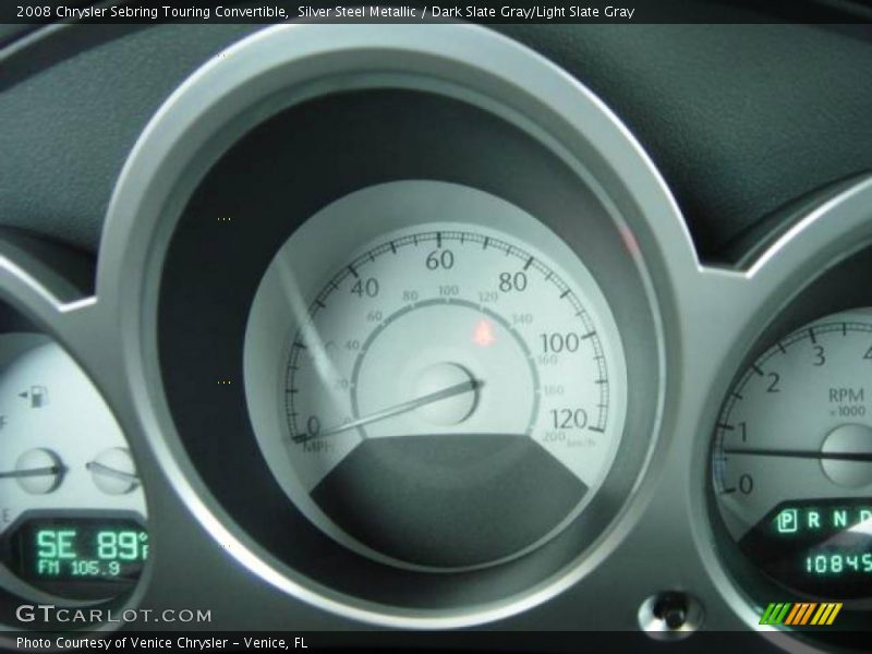 Silver Steel Metallic / Dark Slate Gray/Light Slate Gray 2008 Chrysler Sebring Touring Convertible