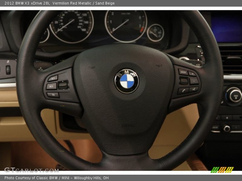 Vermilion Red Metallic / Sand Beige 2012 BMW X3 xDrive 28i