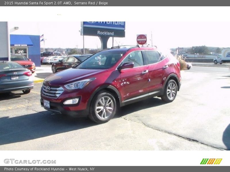 Serrano Red / Beige 2015 Hyundai Santa Fe Sport 2.0T AWD