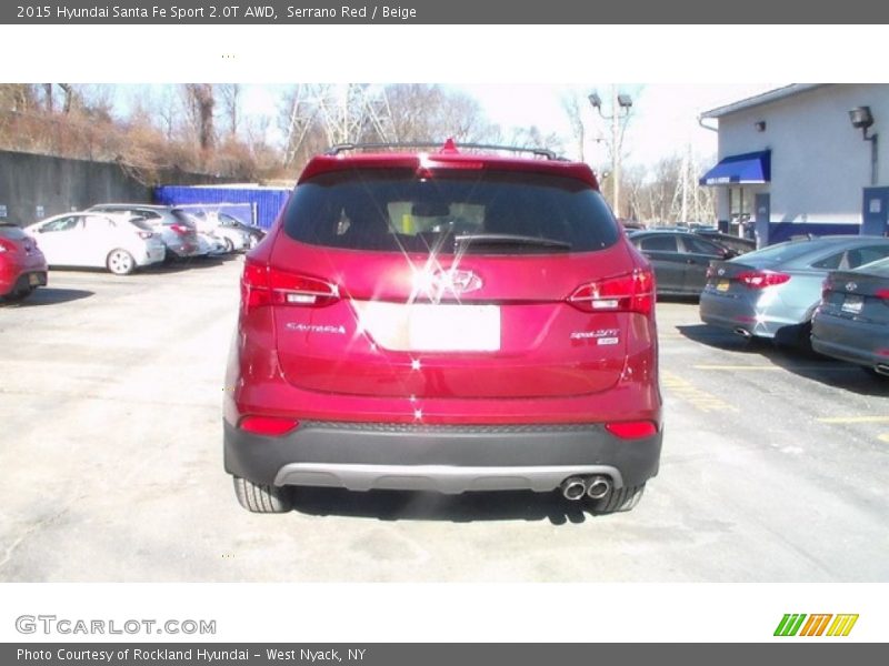 Serrano Red / Beige 2015 Hyundai Santa Fe Sport 2.0T AWD