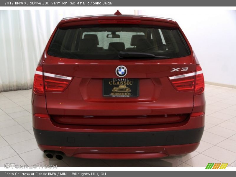Vermilion Red Metallic / Sand Beige 2012 BMW X3 xDrive 28i