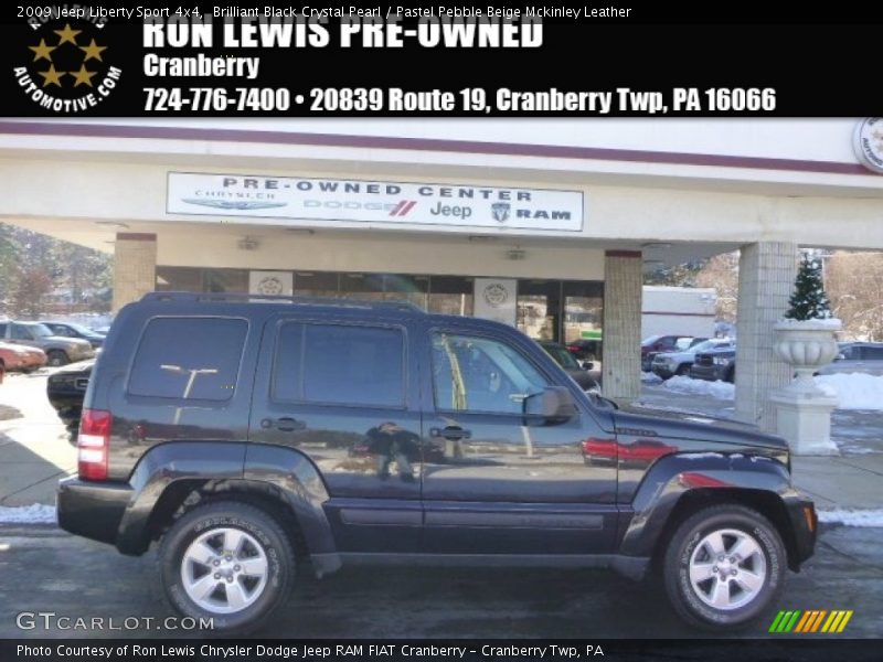 Brilliant Black Crystal Pearl / Pastel Pebble Beige Mckinley Leather 2009 Jeep Liberty Sport 4x4