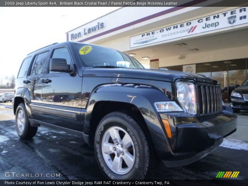 Brilliant Black Crystal Pearl / Pastel Pebble Beige Mckinley Leather 2009 Jeep Liberty Sport 4x4