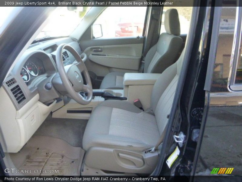 Brilliant Black Crystal Pearl / Pastel Pebble Beige Mckinley Leather 2009 Jeep Liberty Sport 4x4