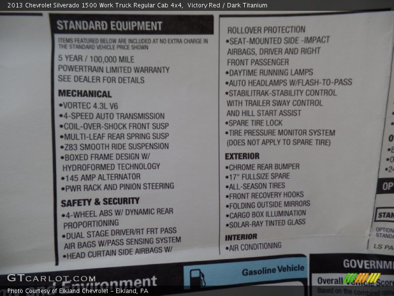 Victory Red / Dark Titanium 2013 Chevrolet Silverado 1500 Work Truck Regular Cab 4x4