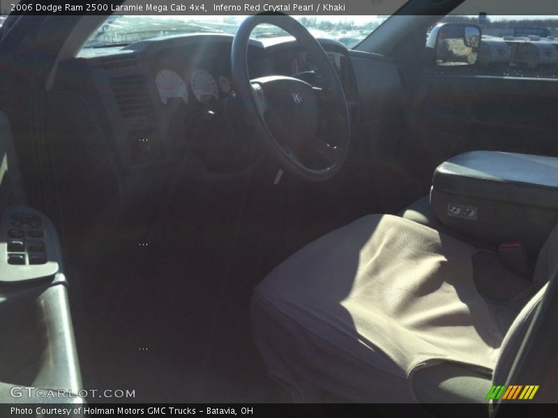 Inferno Red Crystal Pearl / Khaki 2006 Dodge Ram 2500 Laramie Mega Cab 4x4