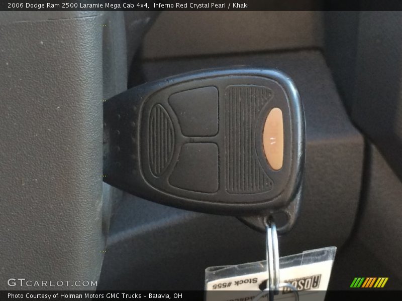 Inferno Red Crystal Pearl / Khaki 2006 Dodge Ram 2500 Laramie Mega Cab 4x4
