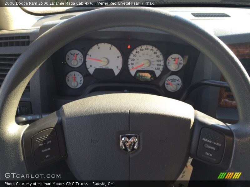 Inferno Red Crystal Pearl / Khaki 2006 Dodge Ram 2500 Laramie Mega Cab 4x4