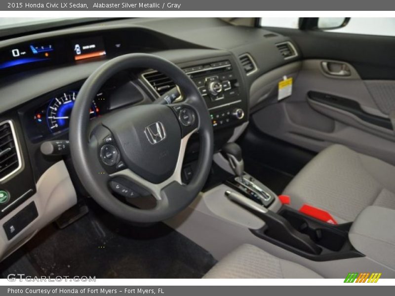 Alabaster Silver Metallic / Gray 2015 Honda Civic LX Sedan