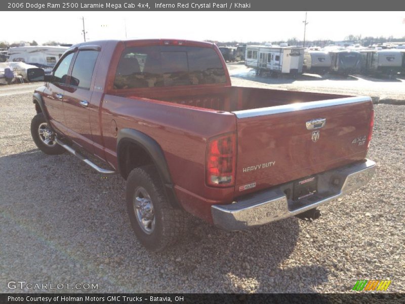 Inferno Red Crystal Pearl / Khaki 2006 Dodge Ram 2500 Laramie Mega Cab 4x4