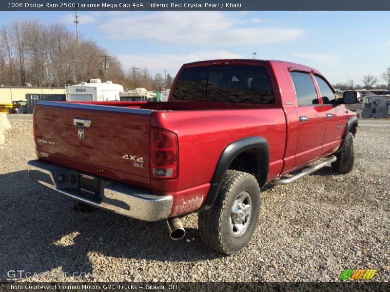 Inferno Red Crystal Pearl / Khaki 2006 Dodge Ram 2500 Laramie Mega Cab 4x4