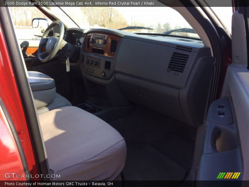 Inferno Red Crystal Pearl / Khaki 2006 Dodge Ram 2500 Laramie Mega Cab 4x4