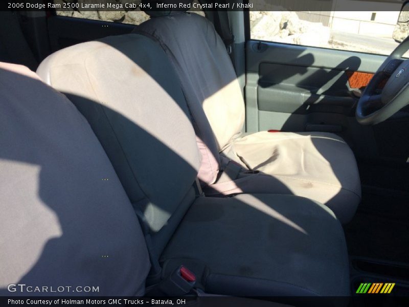 Inferno Red Crystal Pearl / Khaki 2006 Dodge Ram 2500 Laramie Mega Cab 4x4