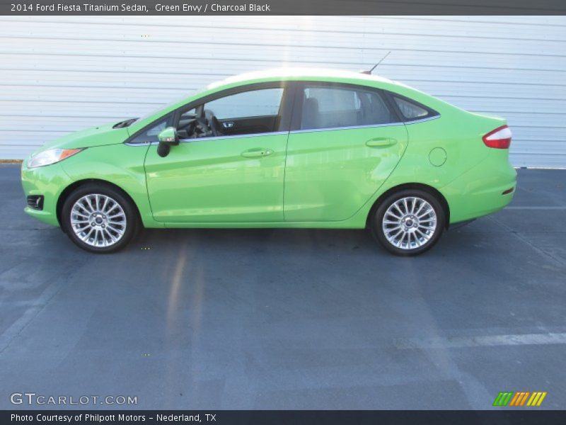 Green Envy / Charcoal Black 2014 Ford Fiesta Titanium Sedan
