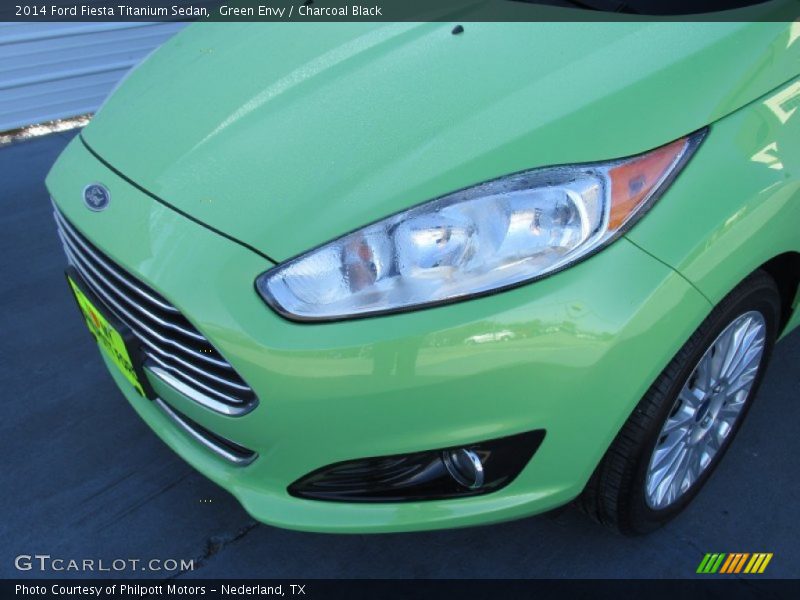 Green Envy / Charcoal Black 2014 Ford Fiesta Titanium Sedan