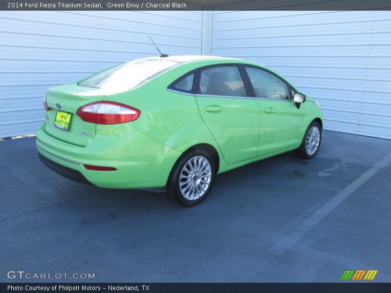 Green Envy / Charcoal Black 2014 Ford Fiesta Titanium Sedan