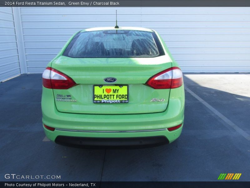 Green Envy / Charcoal Black 2014 Ford Fiesta Titanium Sedan