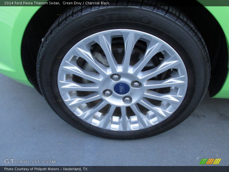 Green Envy / Charcoal Black 2014 Ford Fiesta Titanium Sedan