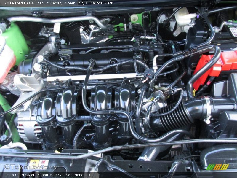 Green Envy / Charcoal Black 2014 Ford Fiesta Titanium Sedan