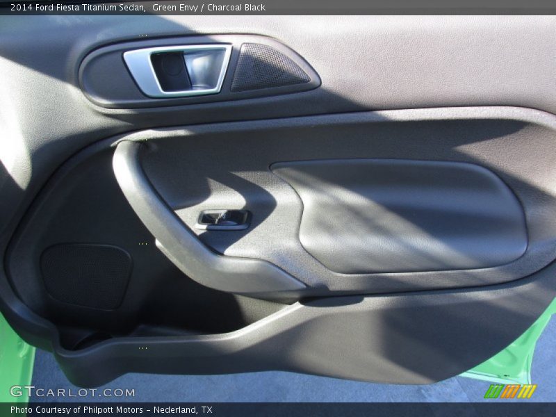 Green Envy / Charcoal Black 2014 Ford Fiesta Titanium Sedan