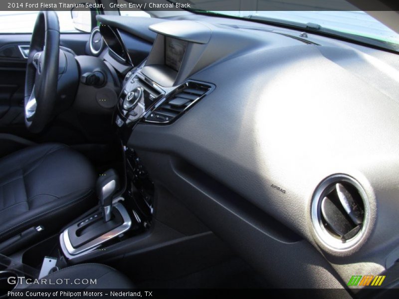 Green Envy / Charcoal Black 2014 Ford Fiesta Titanium Sedan