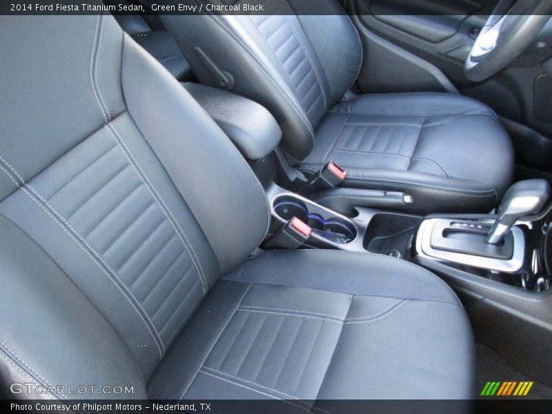 Green Envy / Charcoal Black 2014 Ford Fiesta Titanium Sedan