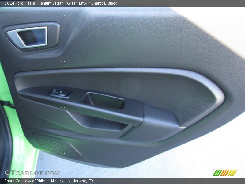 Green Envy / Charcoal Black 2014 Ford Fiesta Titanium Sedan