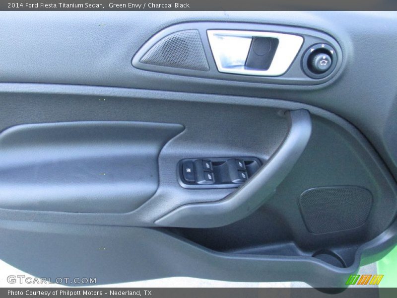 Green Envy / Charcoal Black 2014 Ford Fiesta Titanium Sedan