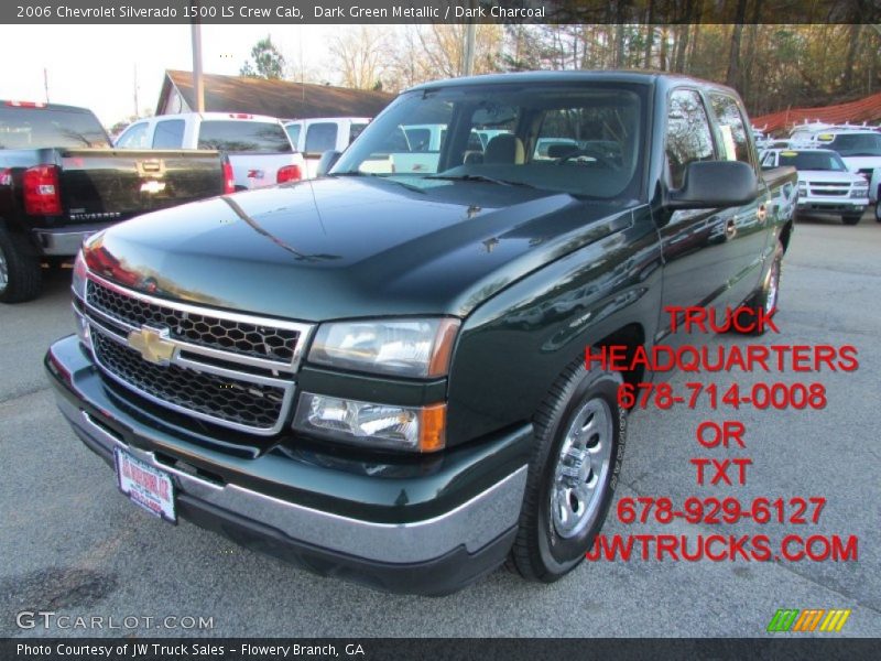 Dark Green Metallic / Dark Charcoal 2006 Chevrolet Silverado 1500 LS Crew Cab