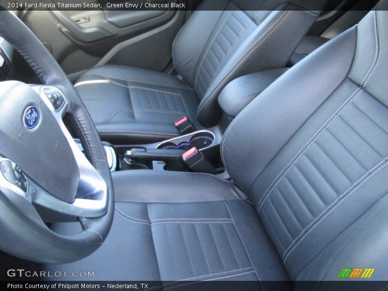 Green Envy / Charcoal Black 2014 Ford Fiesta Titanium Sedan
