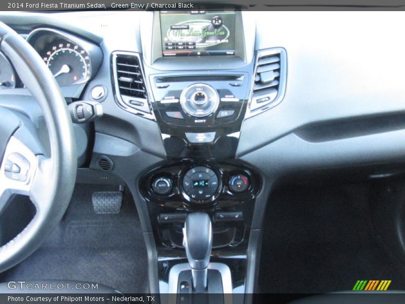 Green Envy / Charcoal Black 2014 Ford Fiesta Titanium Sedan
