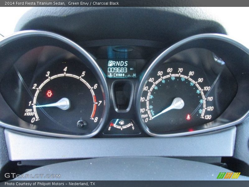 Green Envy / Charcoal Black 2014 Ford Fiesta Titanium Sedan