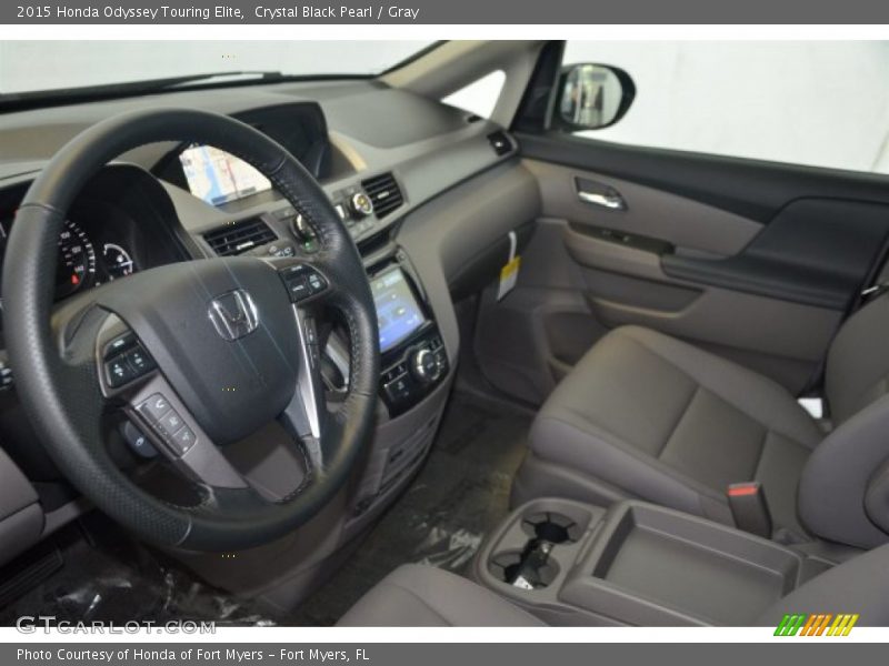Crystal Black Pearl / Gray 2015 Honda Odyssey Touring Elite
