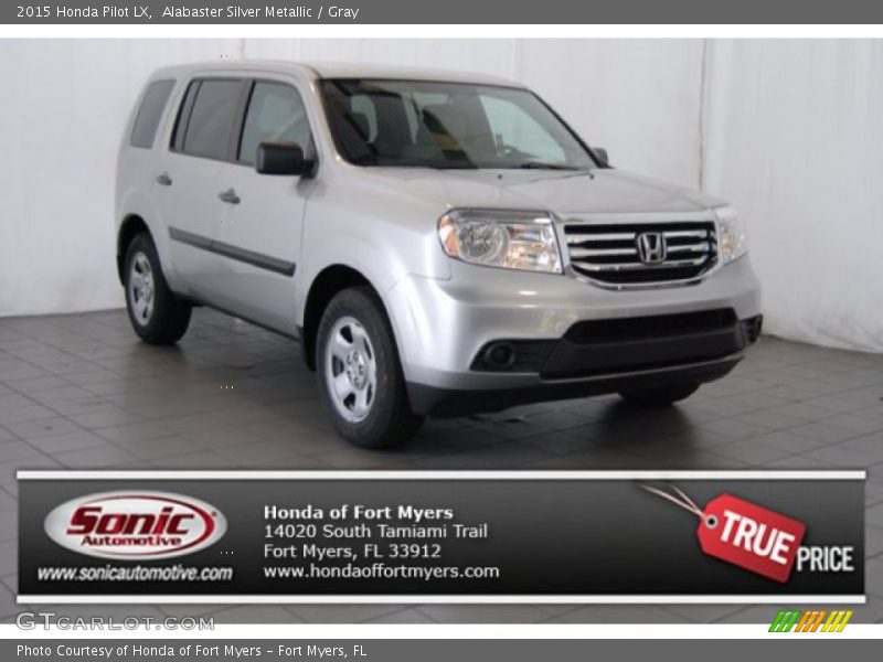 Alabaster Silver Metallic / Gray 2015 Honda Pilot LX