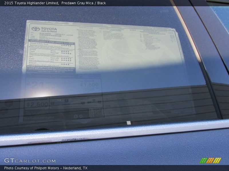 Predawn Gray Mica / Black 2015 Toyota Highlander Limited