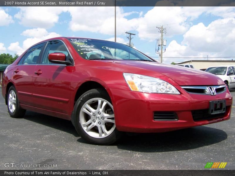 Moroccan Red Pearl / Gray 2007 Honda Accord SE Sedan