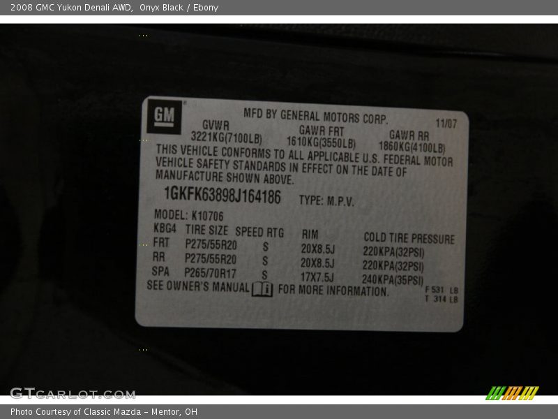 Onyx Black / Ebony 2008 GMC Yukon Denali AWD