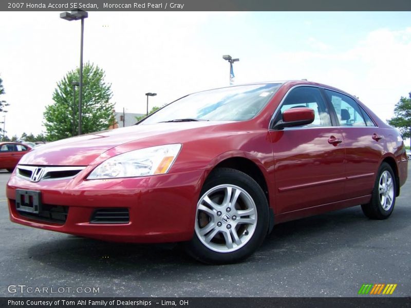 Moroccan Red Pearl / Gray 2007 Honda Accord SE Sedan