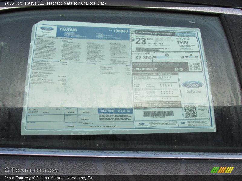 Magnetic Metallic / Charcoal Black 2015 Ford Taurus SEL