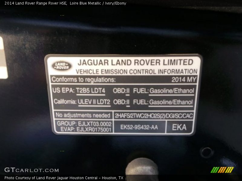 Loire Blue Metallic / Ivory/Ebony 2014 Land Rover Range Rover HSE