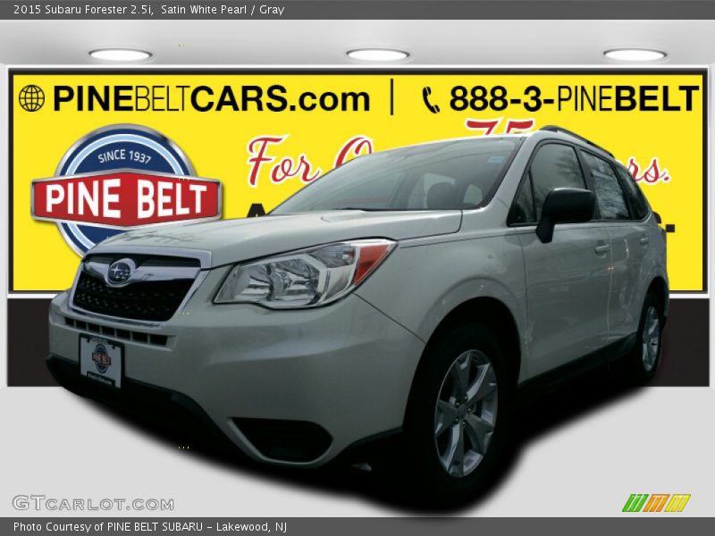 Satin White Pearl / Gray 2015 Subaru Forester 2.5i